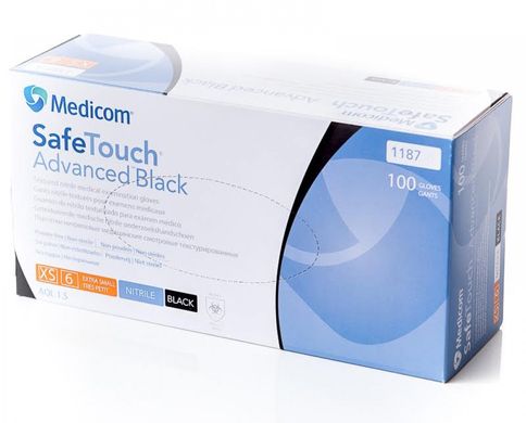 Перчатки нитриловые Medicom SafeTouch® Advanced Black без пудры