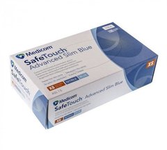 Перчатки нитриловые SafeTouch® Slim Blue без пудры, Голубой